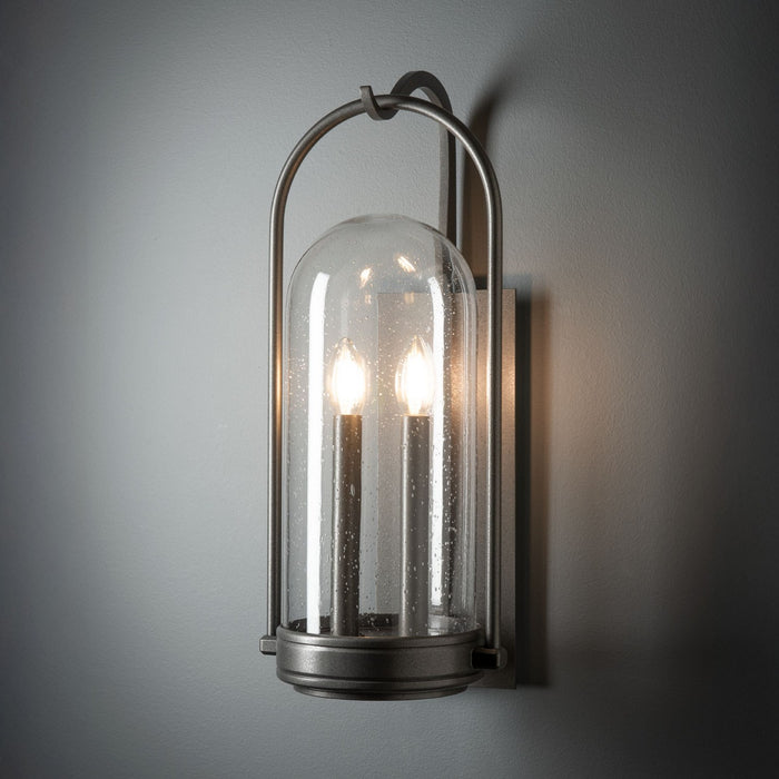 Hubbardton Forge 305212-SKT-20-II0825 Two Light Outdoor Wall Sconce, Coastal Natural Iron