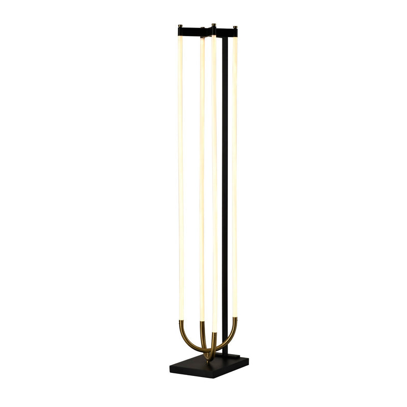 Artcraft AC6816BK LED Floor Lamp, Black, Brushed Brass