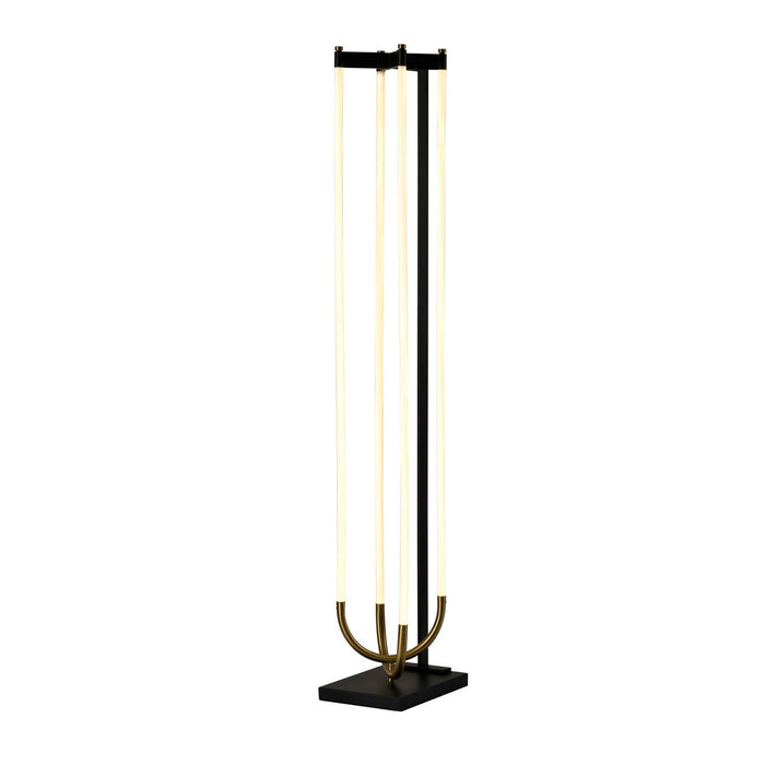 Artcraft AC6816BK LED Floor Lamp, Black, Brushed Brass