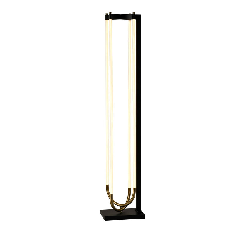 Artcraft AC6816BK LED Floor Lamp, Black, Brushed Brass