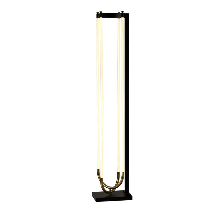 Artcraft AC6816BK LED Floor Lamp, Black, Brushed Brass