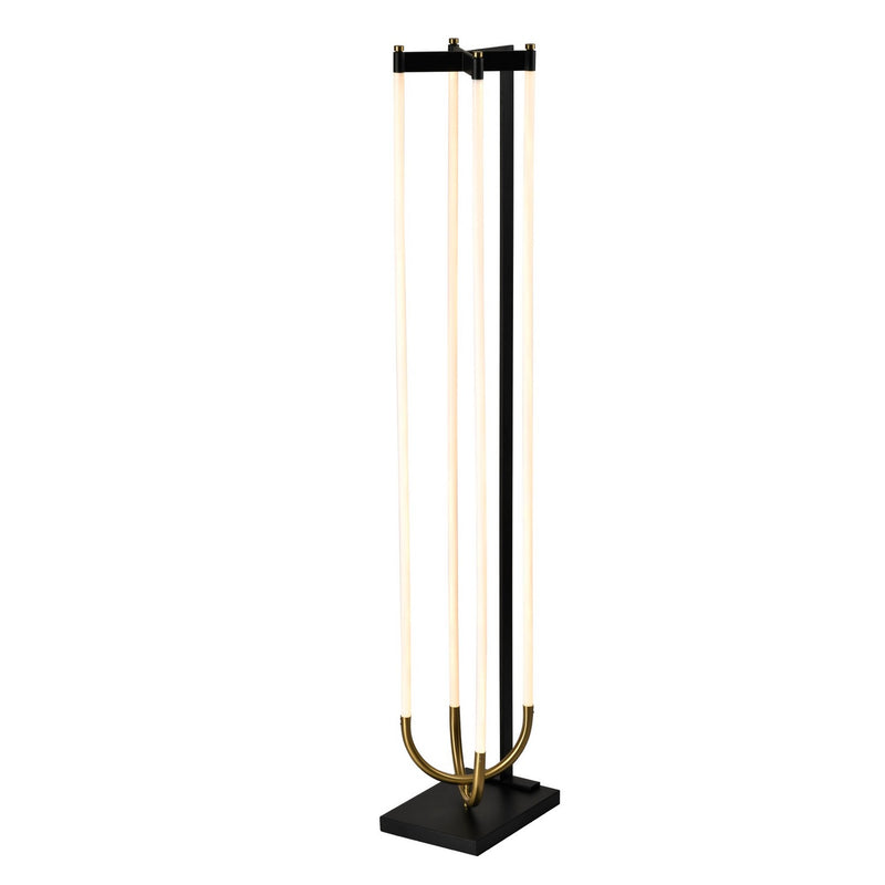 Artcraft AC6816BK LED Floor Lamp, Black, Brushed Brass