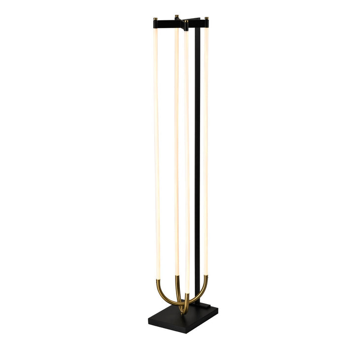 Artcraft AC6816BK LED Floor Lamp, Black, Brushed Brass