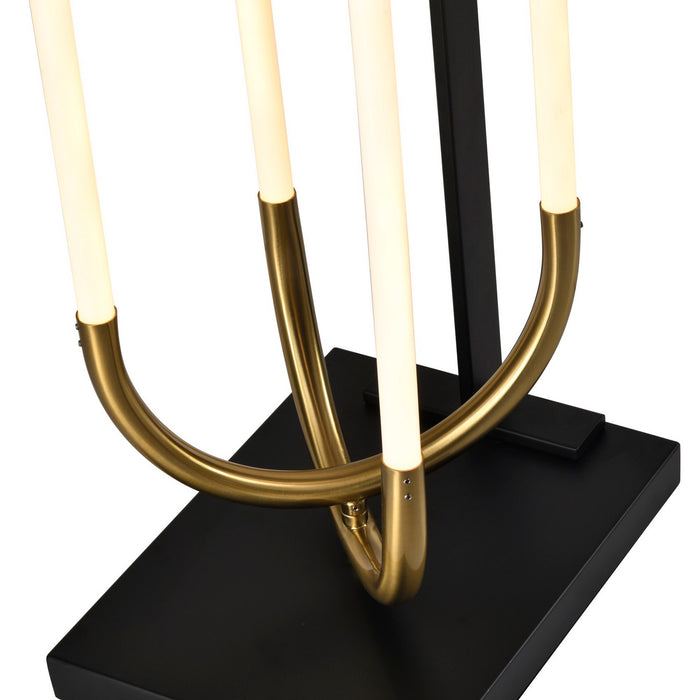 Artcraft AC6816BK LED Floor Lamp, Black, Brushed Brass