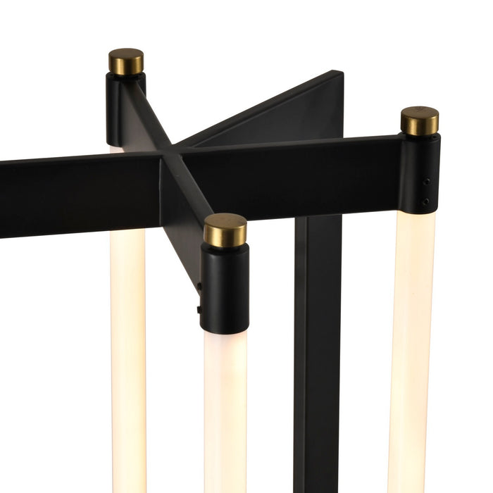Artcraft AC6816BK LED Floor Lamp, Black, Brushed Brass