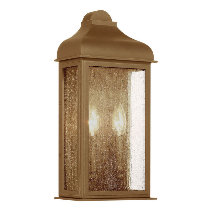 Artcraft AC8186WB Two Light Outdoor Wall Sconce, Weathered Brass