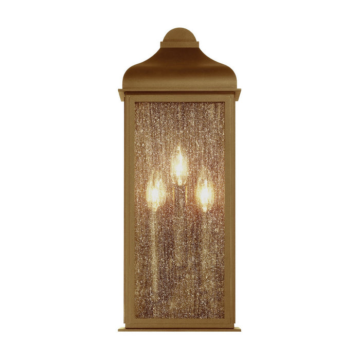 Artcraft AC8187WB Three Light Outdoor Wall Sconce, Weathered Brass