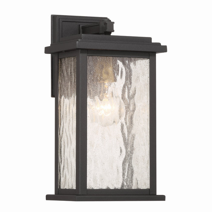 Artcraft AC9270BK One Light Outdoor Wall Sconce, Black, Brass