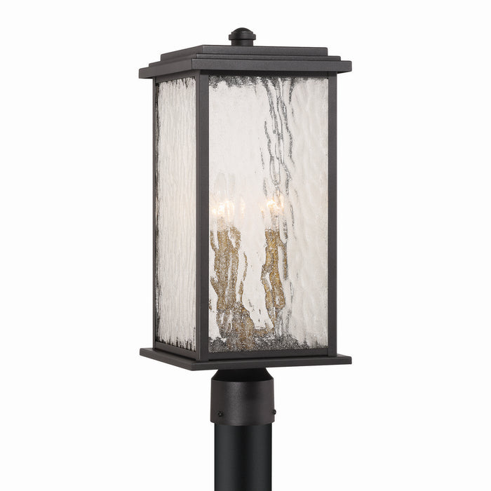 Artcraft AC9273BK Three Light Outdoor Post Mount, Black, Brass