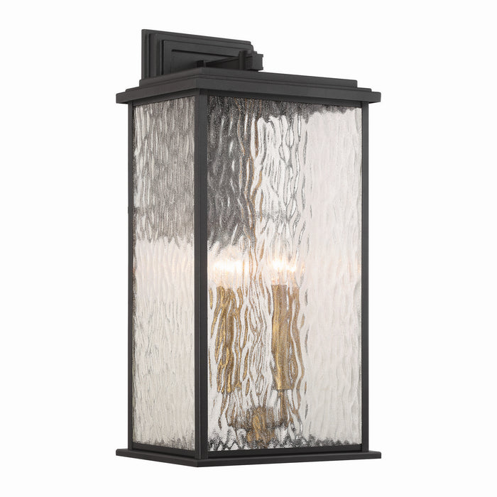 Artcraft AC9274BK Four Light Outdoor Wall Sconce, Black, Brass