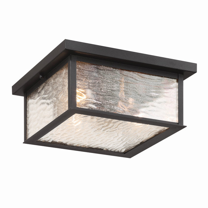 Artcraft AC9276BK Three Light Outdoor Flush Mount, Black, Brass