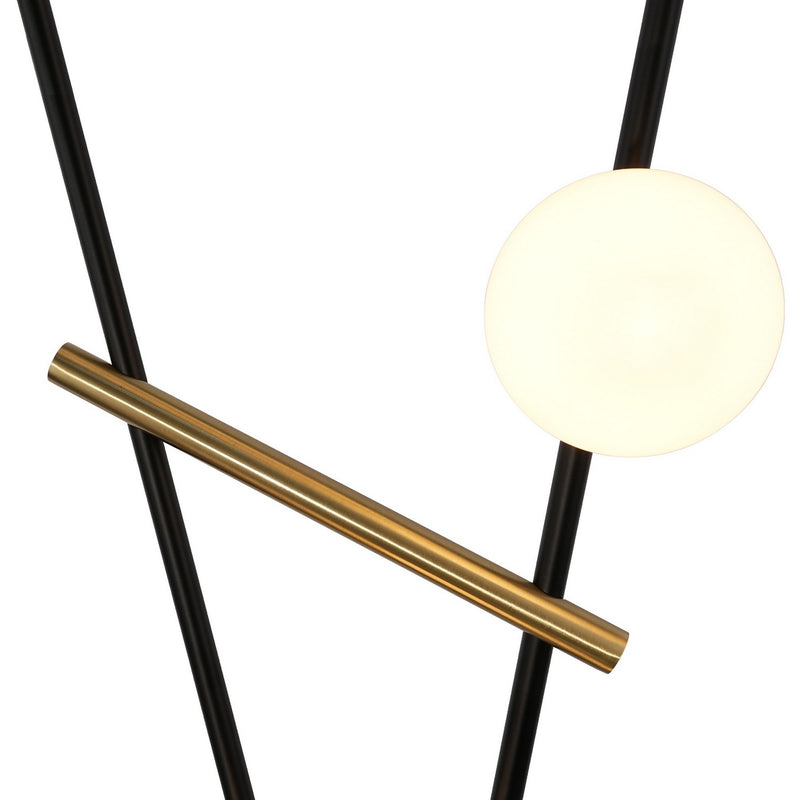 Artcraft AC10046BK LED Floor Lamp, Black, Brushed Brass