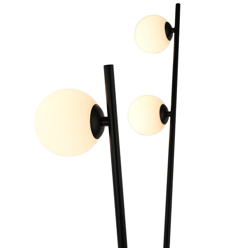Artcraft AC10046BK LED Floor Lamp, Black, Brushed Brass