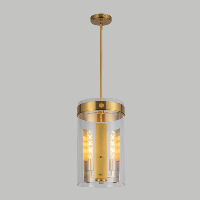 Artcraft AC10051BR Three Light Pendant, Brushed Brass