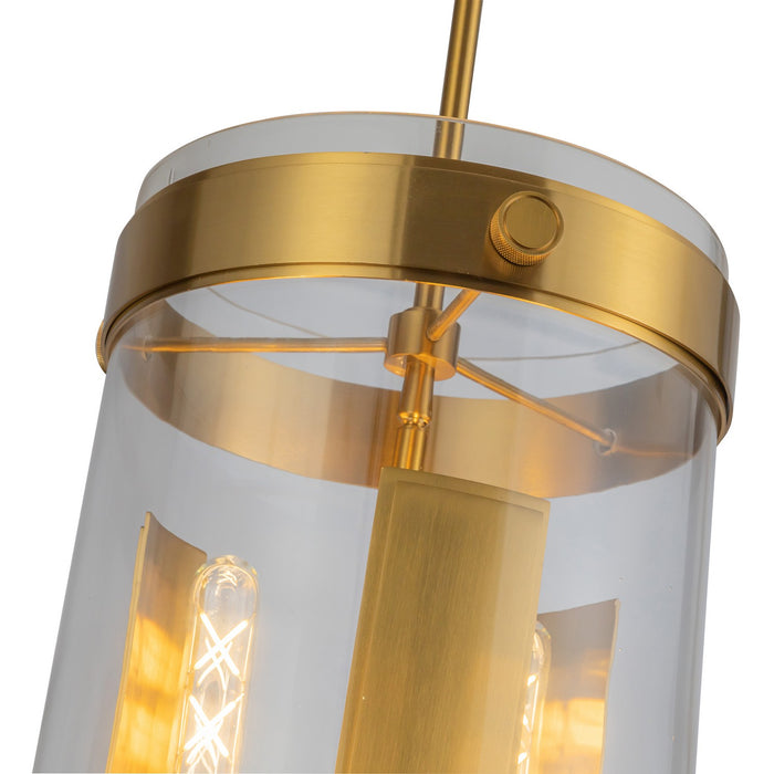 Artcraft AC10051BR Three Light Pendant, Brushed Brass