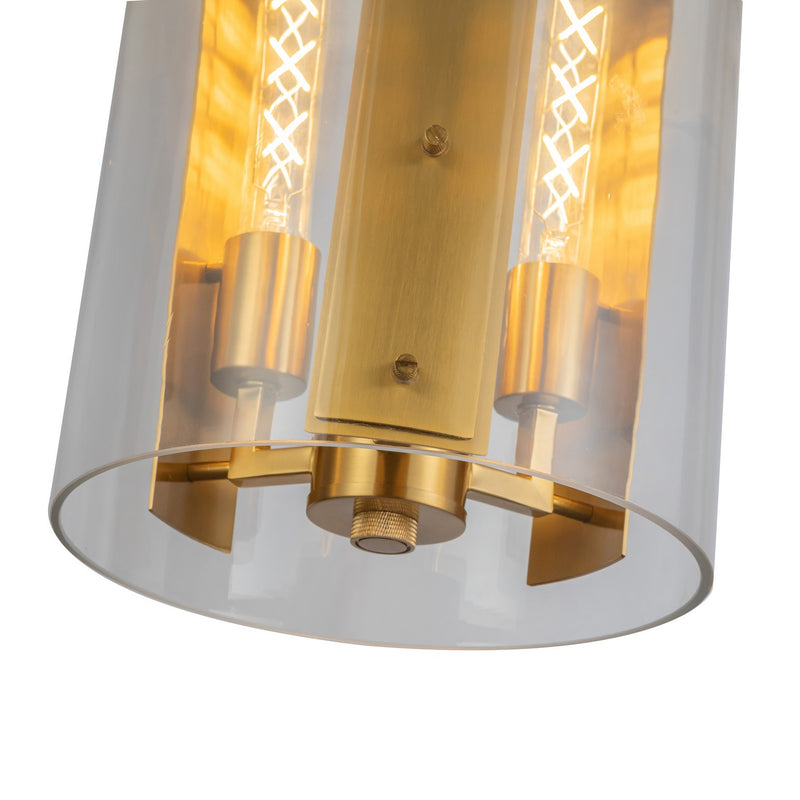 Artcraft AC10051BR Three Light Pendant, Brushed Brass
