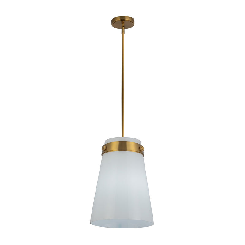 Artcraft AC10640BR One Light Pendant, Brushed Brass