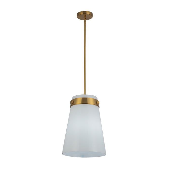 Artcraft AC10640BR One Light Pendant, Brushed Brass