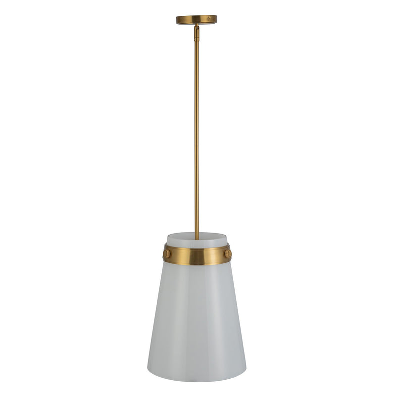 Artcraft AC10640BR One Light Pendant, Brushed Brass