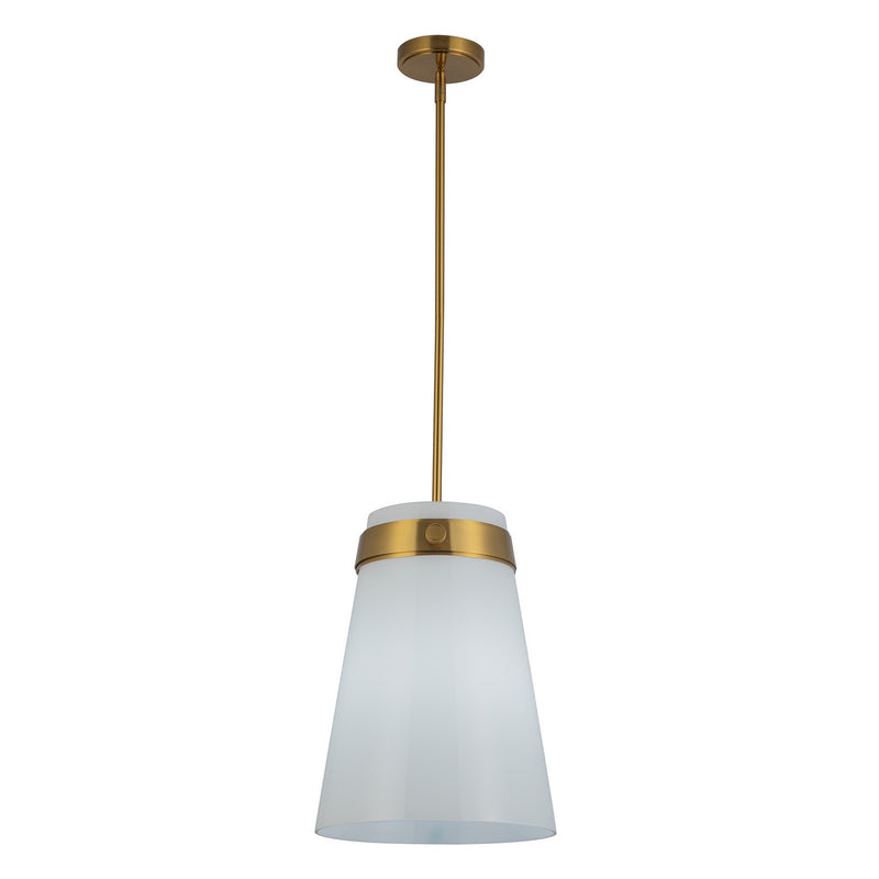 Artcraft AC10640BR One Light Pendant, Brushed Brass