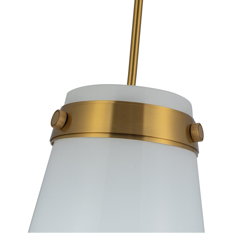 Artcraft AC10640BR One Light Pendant, Brushed Brass
