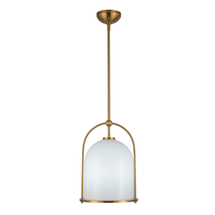 Artcraft AC10650BR One Light Pendant, Brushed Brass