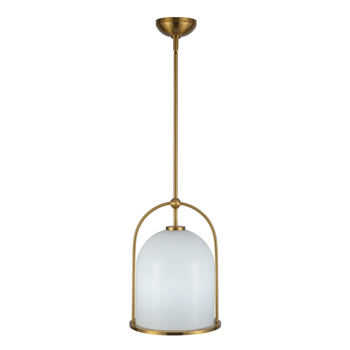 Artcraft AC10650BR One Light Pendant, Brushed Brass
