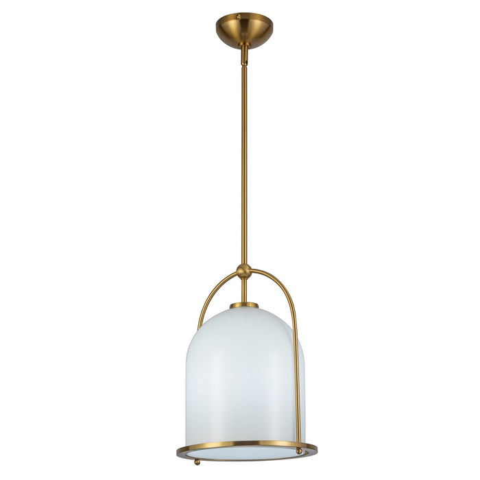Artcraft AC10650BR One Light Pendant, Brushed Brass
