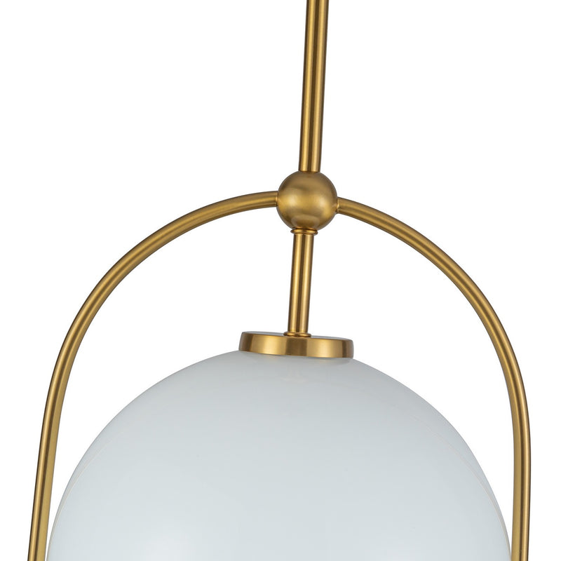 Artcraft AC10650BR One Light Pendant, Brushed Brass