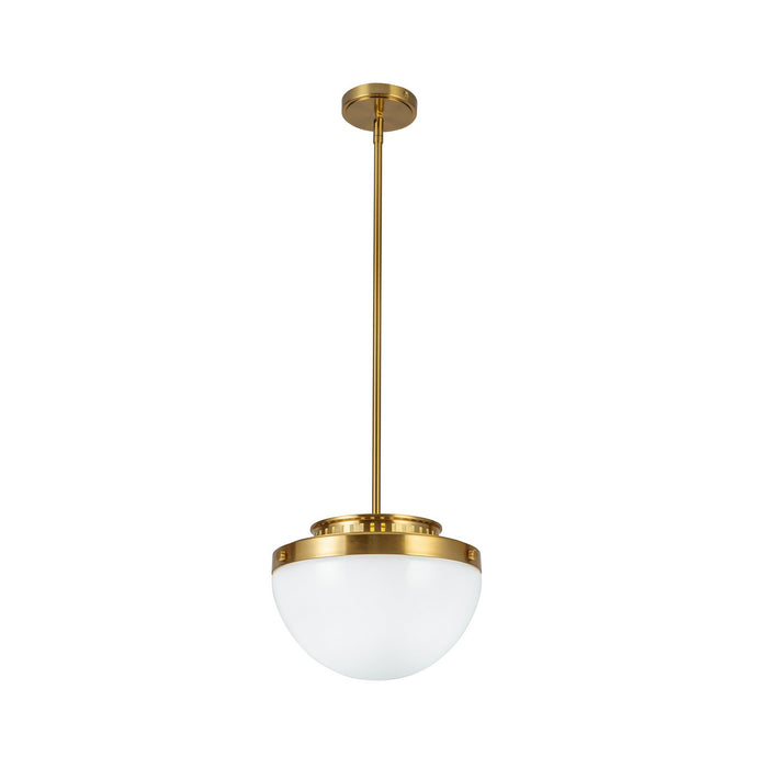 Artcraft AC12010BR One Light Pendant, Brushed Brass