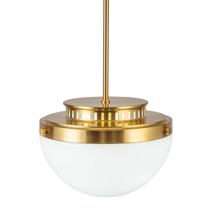 Artcraft AC12010BR One Light Pendant, Brushed Brass