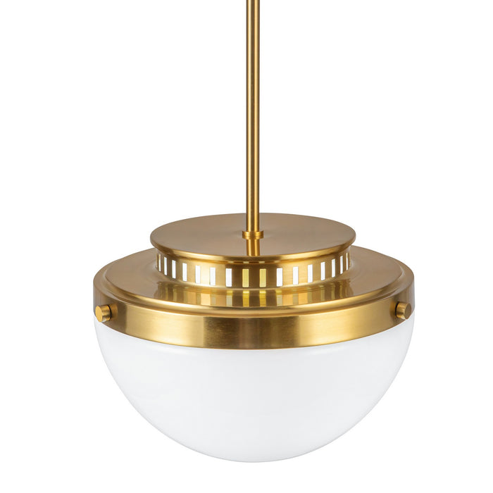 Artcraft AC12010BR One Light Pendant, Brushed Brass