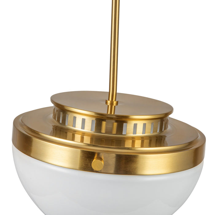 Artcraft AC12010BR One Light Pendant, Brushed Brass