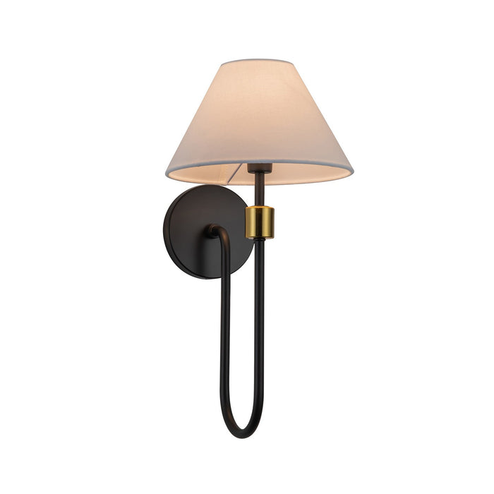 Artcraft AC12031BB One Light Wall Sconce, Black, Brushed Brass