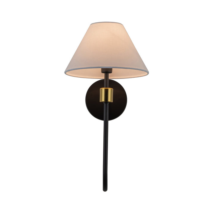 Artcraft AC12031BB One Light Wall Sconce, Black, Brushed Brass