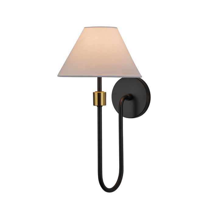 Artcraft AC12031BB One Light Wall Sconce, Black, Brushed Brass