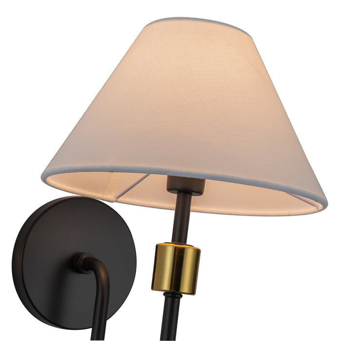 Artcraft AC12031BB One Light Wall Sconce, Black, Brushed Brass