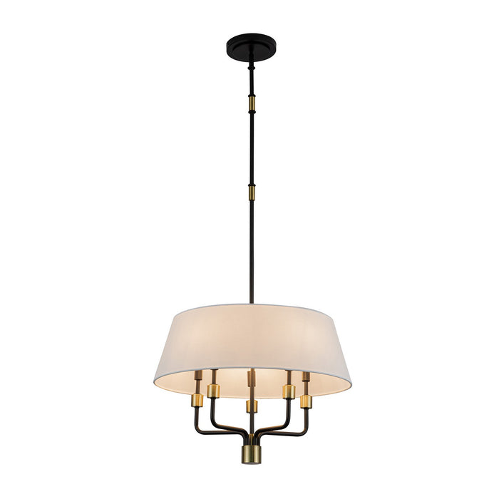 Artcraft AC12035BB Five Light Pendant, Black, Brushed Brass