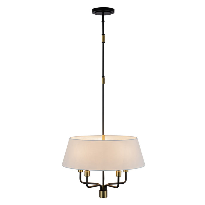 Artcraft AC12035BB Five Light Pendant, Black, Brushed Brass