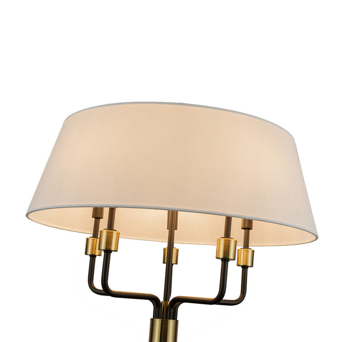 Artcraft AC12035BB Five Light Pendant, Black, Brushed Brass