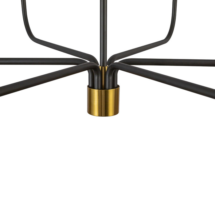 Artcraft AC12036BB Six Light Chandelier, Black, Brushed Brass