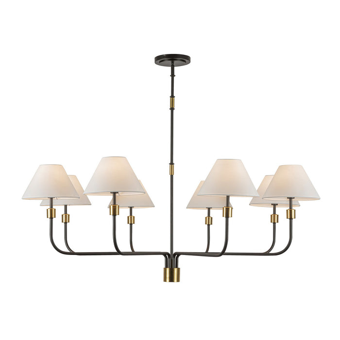 Artcraft AC12038BB Eight Light Chandelier, Black, Brushed Brass