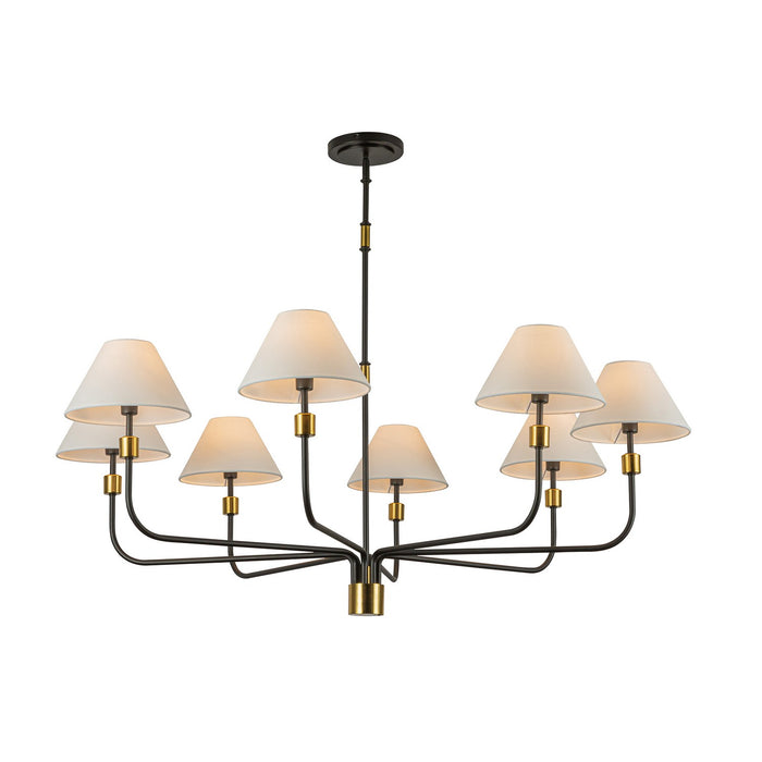 Artcraft AC12038BB Eight Light Chandelier, Black, Brushed Brass