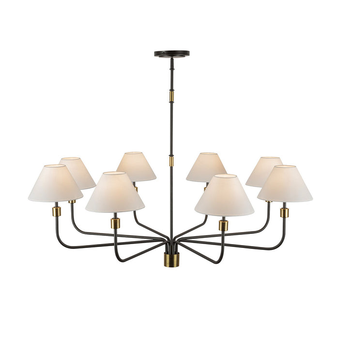 Artcraft AC12038BB Eight Light Chandelier, Black, Brushed Brass