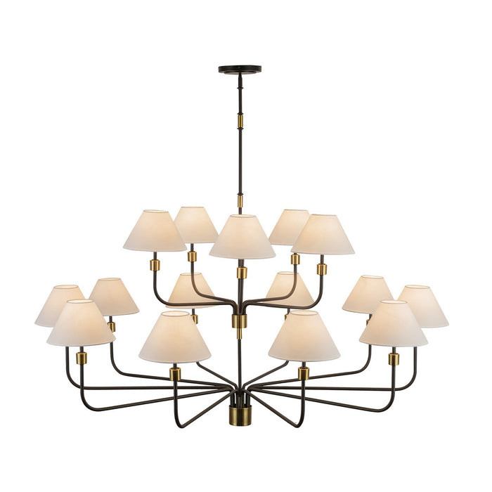 Artcraft AC12039BB 15 Light Chandelier, Black, Brushed Brass
