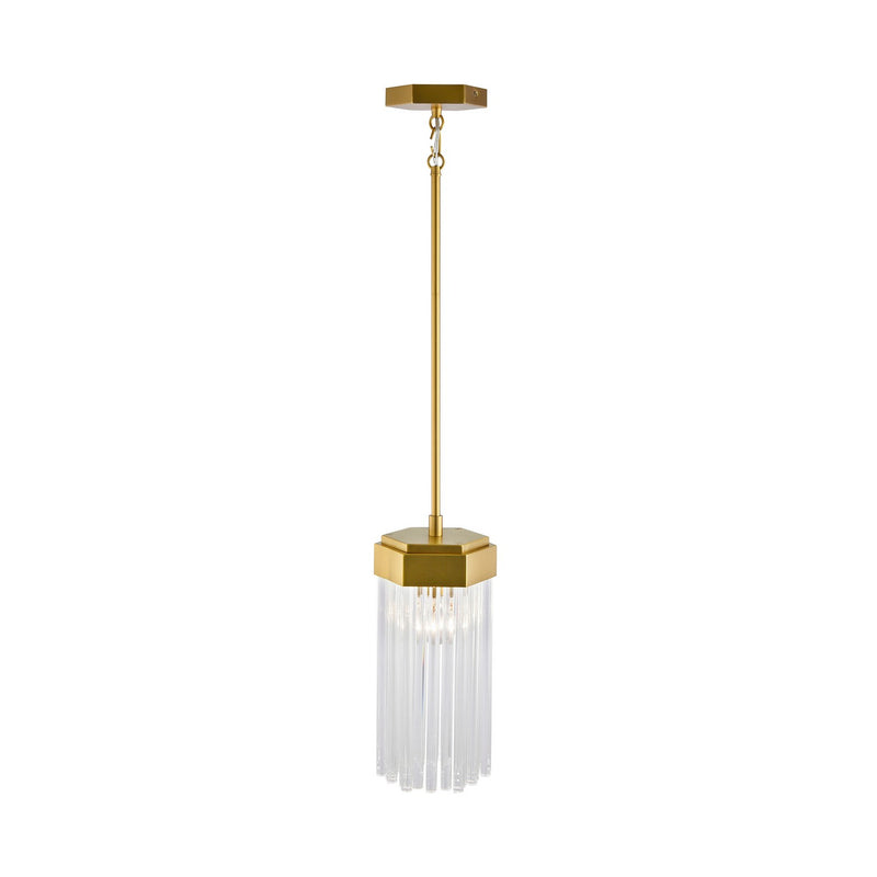Artcraft AC12060BR One Light Pendant, Brushed Brass