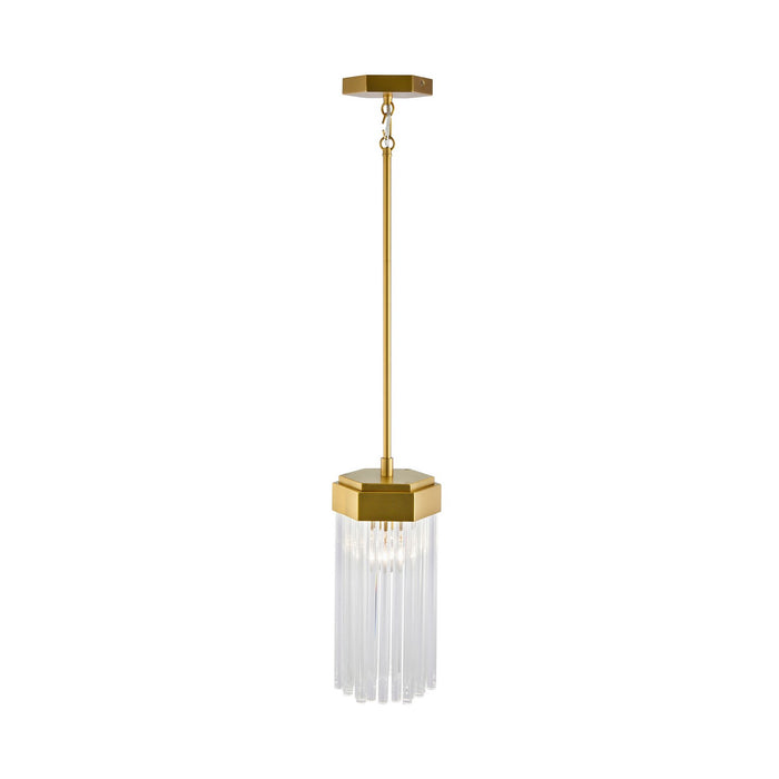 Artcraft AC12060BR One Light Pendant, Brushed Brass