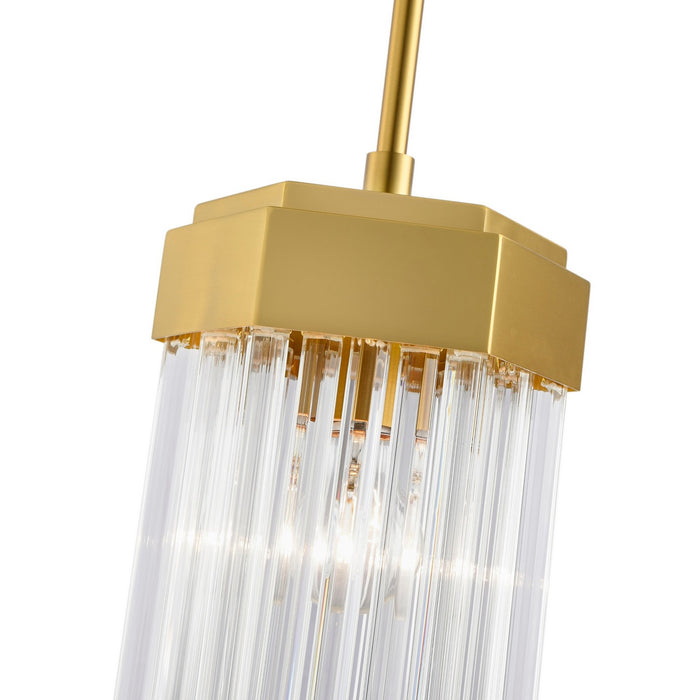 Artcraft AC12060BR One Light Pendant, Brushed Brass