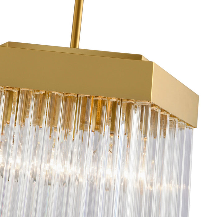 Artcraft AC12062BR Three Light Pendant, Brushed Brass