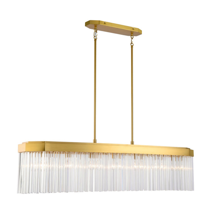 Artcraft AC12064BR Seven Light Island Pendant, Brushed Brass